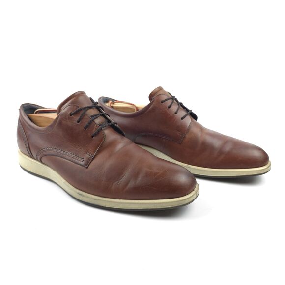 ECCO Jared Leather Oxford Casual Dress Shoe Brown Old Money Quiet Luxury Minimal - Picture 6 of 10
